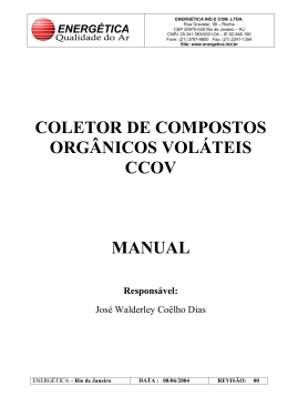 coletor de compostos orgânicos voláteis ccov manual