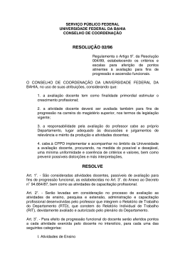Resolu&ccedil;&atilde;o 02/96 - CLEM (UFBA) - Universidade Federal da Bahia