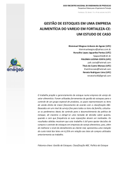 gest&atilde;o de estoques em uma empresa aliment&iacute;cia do varejo