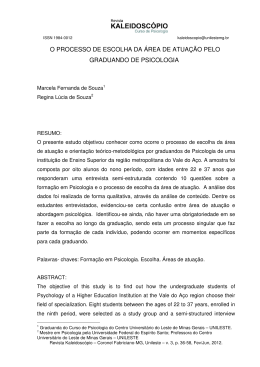 o processo de escolha da área de atuação pelo