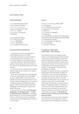 Sara Marques Pereira - Curriculum Vitae