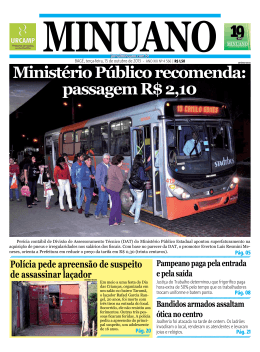 Ministério Público recomenda: passagem R$ 2,10