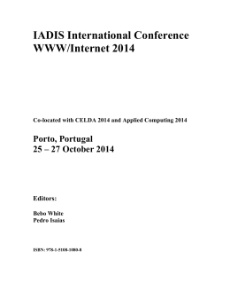 IADIS International Conference WWW/Internet