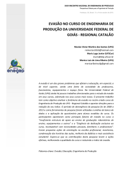 evas&atilde;o no curso de engenharia de produ&ccedil;&atilde;o da