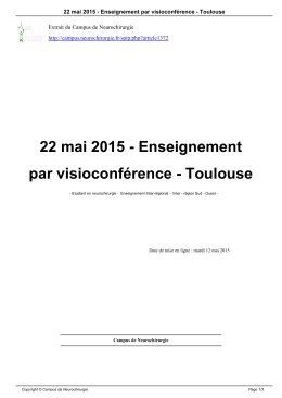 22 mai 2015 - Enseignement par visioconf&eacute;rence