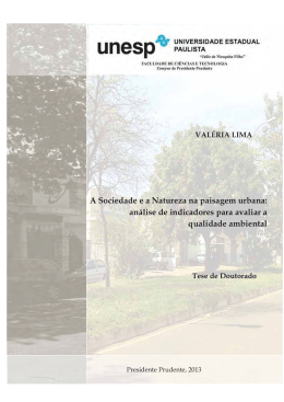 A Sociedade e a Natureza na paisagem urbana: an&aacute;lise de