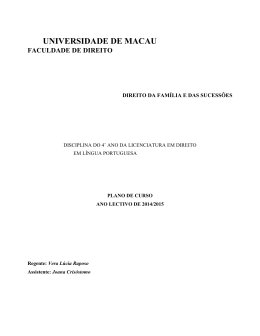 LDLP420 Direito da Familia e das Successoes (Year 2014/2015)
