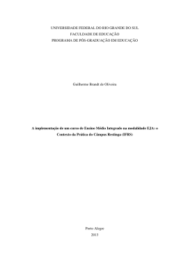 A implementa&ccedil;&atilde;o de um curso de Ensino M&eacute;dio Integrado na