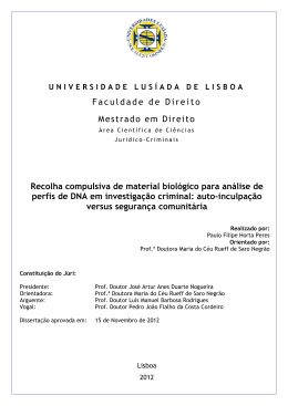 Faculdade de Direito Mestrado em Direito Recolha compulsiva de