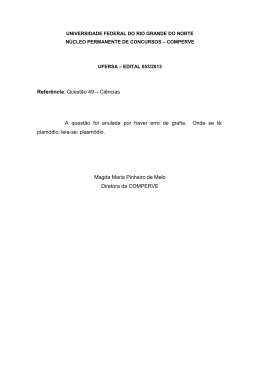 Referência: Questão 49 – Ciências A questão foi anulada por haver