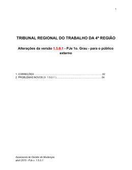 TRIBUNAL REGIONAL DO TRABALHO DA 4ª REGIÃO Alterações
