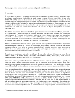 Demanda por Ensino Superior a partir de uma abordagem