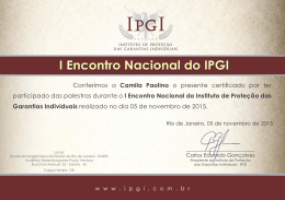 Camila Paolino - IPGI - Instituto de proteção das garantias individuais