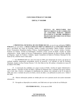concurso público nº 001/2008 edital nº 010/2008