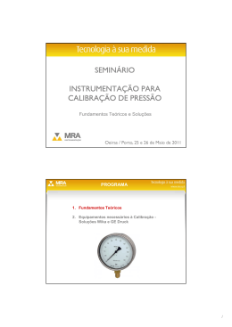 semin&aacute;rio instrumenta&ccedil;&atilde;o para calibra&ccedil;&atilde;o de press&atilde;o