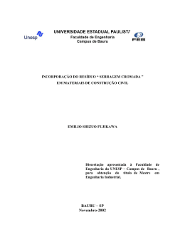 Incorporação do resíduo serragem cromada em materiais de