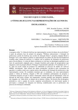 não sei! o que e como fazer... a vítima de bullying nas