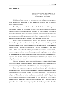 1 INTRODU&Ccedil;&Atilde;O &ldquo;Quantas vezes ela quer saber, o que n&atilde;o sei