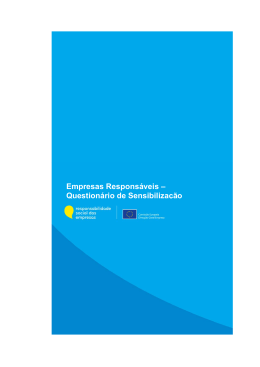 Empresas Respons&aacute;veis &ndash; Question&aacute;rio de Sensibiliza&ccedil;&atilde;o