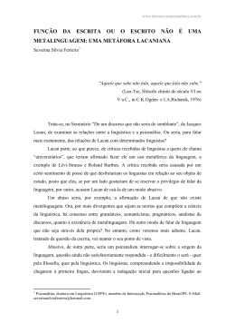 fun&ccedil;&atilde;o da escrita ou o escrito n&atilde;o &eacute; uma metalinguagem