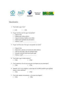 Question&aacute;rio diagn&oacute;stico