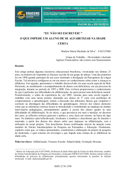 “EU NÃO SEI ESCREVER! ” O QUE IMPEDE UM ALUNO DE SE