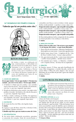 RITOS INICIAIS LITURGIA DA PALAVRA