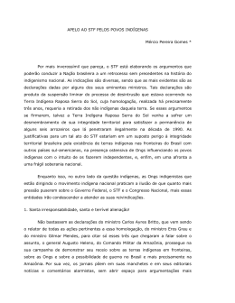 APELO AO STF PELOS POVOS IND&Iacute;GENAS M&eacute;rcio Pereira Gomes