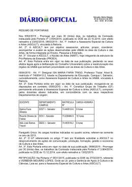RESUMO DE PORTARIAS: Nos 0552/2015