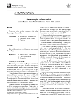 Hemorragia subaracnóide - Associação Catarinense de Medicina