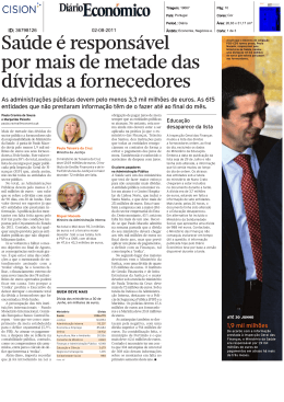 Sa&uacute;de &eacute; respons&aacute;vel por mais de metade das d&iacute;vidas a fornecedores
