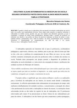 discutindo alguns determinantes da indisciplina na escola segundo