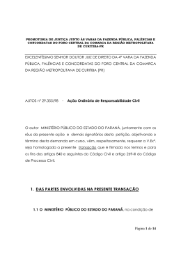 1. das partes envolvidas na presente transa&ccedil;&atilde;o