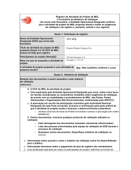 Se&ccedil;&atilde;o 1: Solicita&ccedil;&atilde;o de registro Nome da Entidade Operacional