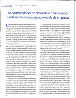 As oportunidades no Novo Brasil e os cuidados