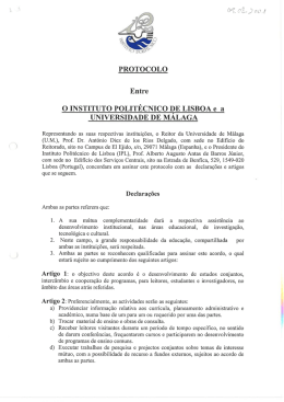 PROTOCOLO - Instituto Politécnico de Lisboa