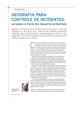 GEOGRAFIA PARA CONTROLE DE INCIDENTES: