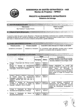 RELATÓRIO DE ENTREGA DO PROJETO