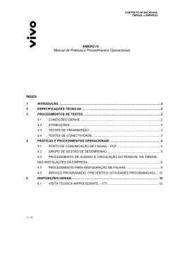 Anexo IV - Manual T&eacute;cnico de Pr&aacute;ticas e Procedimentos