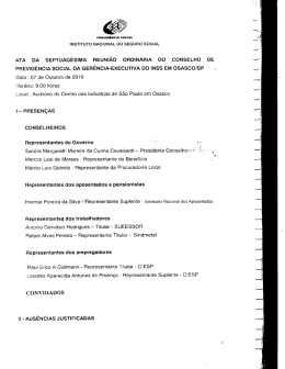 Ata da 70ª Reunião do CPS de Osasco