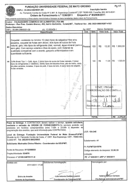 Ordem de Fornecimento n.° 1336/2011 ` Empenho n° 80250612011