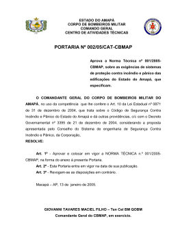 portaria n&ordm; 002/05/cat-cbmap - Corpo de Bombeiros Militar do Amap&aacute;