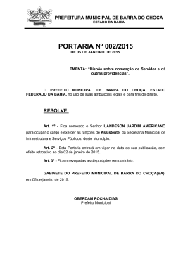 PORTARIA Nº 002/2015 - Portal da Prefeitura Municipal de Barra do