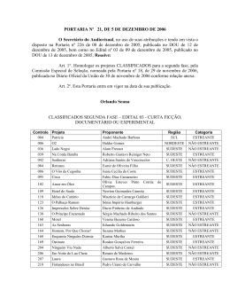 PORTARIA N&ordm; 002 DE 5 DE OUTUBRO DE 2004