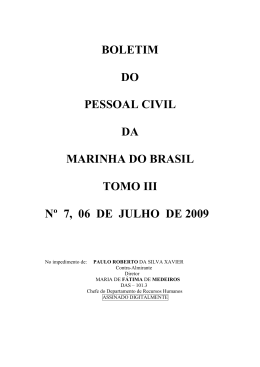 boletim do pessoal civil da marinha do brasil tomo iii n&ordm; 7, 06 de