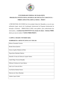 pibid/capes/ufma edital 58/2014 - Universidade Federal do Maranhão