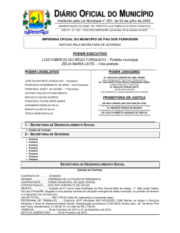 di&aacute;rio oficial do munic&iacute;pio - Prefeitura Municipal de Pau dos Ferros