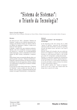 &ldquo;Sistema de Sistemas&rdquo;: o Triunfo da Tecnologia?