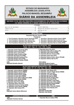 DI&Aacute;RIO DA ASSEMBLEIA - Assembleia Legislativa do Estado do