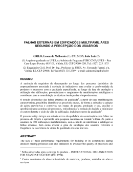 falhas externas em edifica&ccedil;&otilde;es multifamiliares segundo a